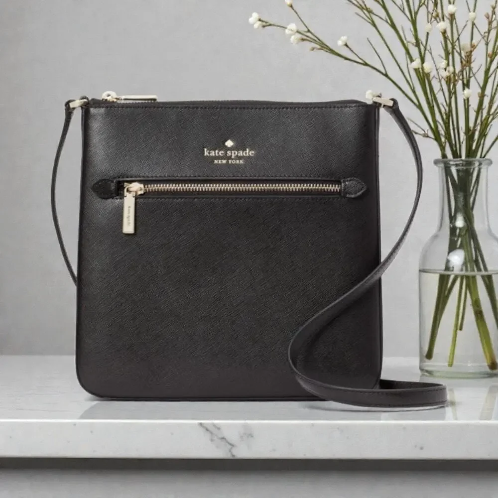 Kate Spade Sadie North South Crossbody in Black Leather k7379